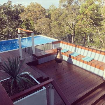 Poolside deck